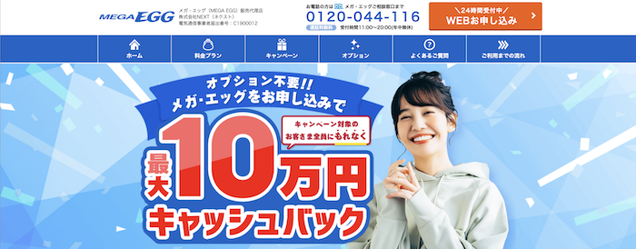 メガエッグの料金が安くなるおすすめ窓口は「NEXT」