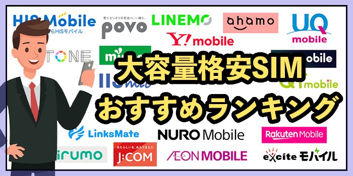 【14社比較】大容量の格安SIMおすすめランキング！2026年1月最新